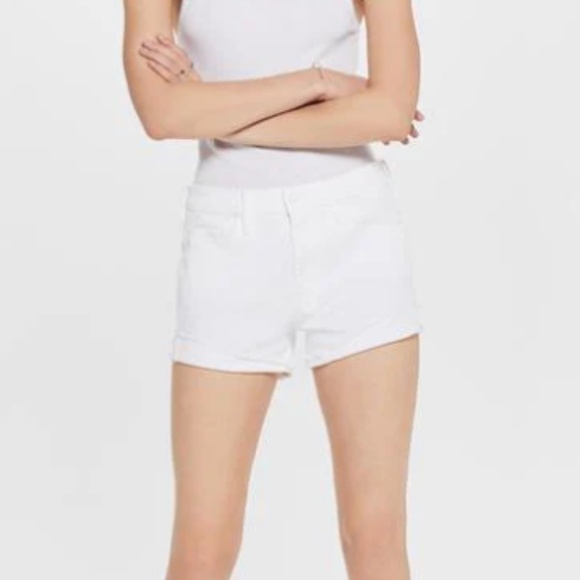 Mother The Rascal Slit Flip Short White - Picture 1 of 7